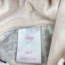 Load image into Gallery viewer, Girls Mango, soft feel animal print lightweight hoodie top, EUC, size 4,  