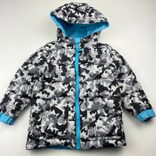 Load image into Gallery viewer, Boys Lily &amp; Dan, reversible camo print / blue hooded jacket / coat, FUC, size 2,  