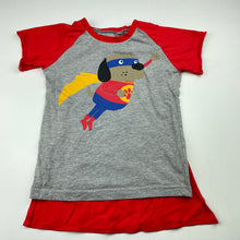 Load image into Gallery viewer, Boys Fun Spirit, grey &amp; red t-shirt/top, detachable cape, GUC, size 4,  