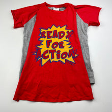 Load image into Gallery viewer, Boys Fun Spirit, grey &amp; red t-shirt/top, detachable cape, GUC, size 4,  