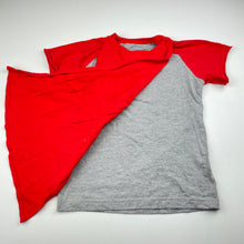 Load image into Gallery viewer, Boys Fun Spirit, grey &amp; red t-shirt/top, detachable cape, GUC, size 4,  