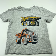 Load image into Gallery viewer, Boys Target, grey marle t-shirt / top, diggers, EUC, size 4,  
