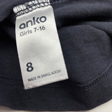 Load image into Gallery viewer, Girls Anko, navy cotton long sleeve t-shirt / top, GUC, size 8,  