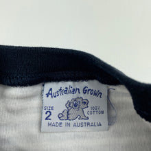 Load image into Gallery viewer, Boys Australian Grown, navy stripe cotton t-shirt / top, wash fade, FUC, size 2,  