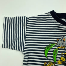 Load image into Gallery viewer, Boys Australian Grown, navy stripe cotton t-shirt / top, wash fade, FUC, size 2,  