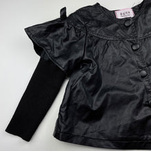 Load image into Gallery viewer, Girls TONGXIYIPAI, spliced faux leather jacket / coat, pilling on sleeves, FUC, size 5,  
