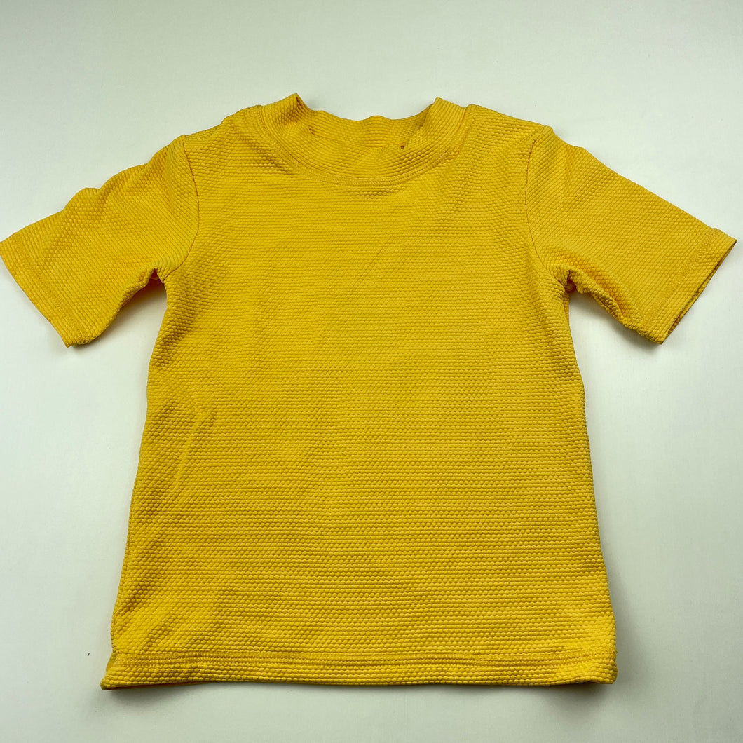 Girls Anko, yellow short sleeve rashie / swim top, EUC, size 4,  