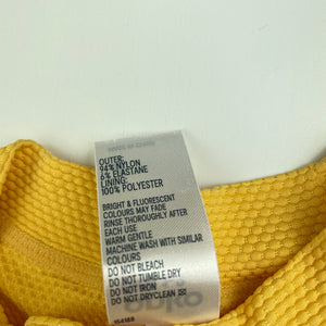 Girls Anko, yellow short sleeve rashie / swim top, EUC, size 4,  