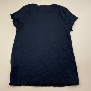Girls Anko, navy cotton pyjama t-shirt / top, EUC, size 7,  