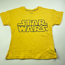 Load image into Gallery viewer, Girls Star Wars, yellow cotton t-shirt / top, EUC, size 5,  