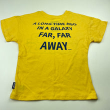 Load image into Gallery viewer, Girls Star Wars, yellow cotton t-shirt / top, EUC, size 5,  