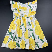 Load image into Gallery viewer, Girls PatPat, lightweight dress, lemons, marks front skirt, FUC, size 3, L: 53cm