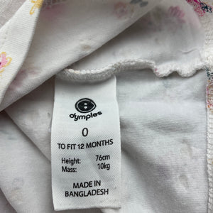 Girls Dymples, floral long sleeve top, FUC, size 0,  