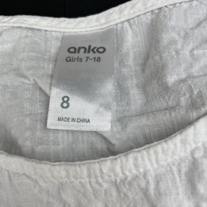 Girls Anko, lightweight loose fit summer top, GUC, size 8,  