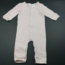 Load image into Gallery viewer, Girls Baby Berry, pink stripe stretchy romper, FUC, size 0,  