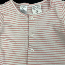 Load image into Gallery viewer, Girls Baby Berry, pink stripe stretchy romper, FUC, size 0,  