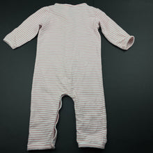 Load image into Gallery viewer, Girls Baby Berry, pink stripe stretchy romper, FUC, size 0,  