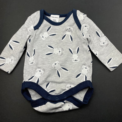 unisex Baby Berry, soft feel bodysuit / romper, rabbits, EUC, size 0000,  