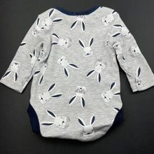 Load image into Gallery viewer, unisex Baby Berry, soft feel bodysuit / romper, rabbits, EUC, size 0000,  