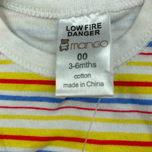 Load image into Gallery viewer, unisex Mango, striped cotton bodysuit / romper, NEW, size 00,  
