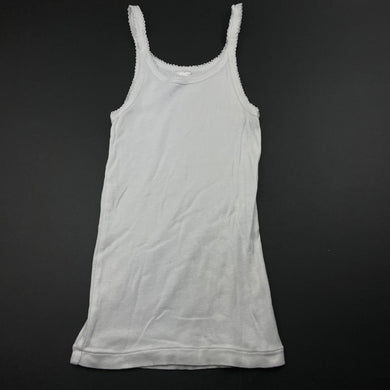 Girls Bonds, white cotton singlet top, FUC, size 6,  