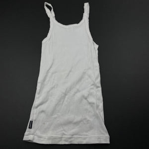 Girls Bonds, white cotton singlet top, FUC, size 6,  