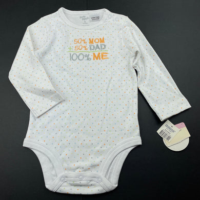 unisex Baby B'Gosh, soft cotton bodysuit / romper, NEW, size 0,  
