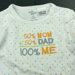 unisex Baby B'Gosh, soft cotton bodysuit / romper, NEW, size 0,  
