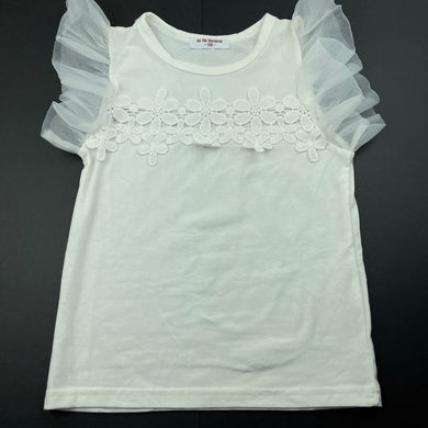 Girls All The Chirldren, lightweight floral lace trim top, EUC, size 6,  