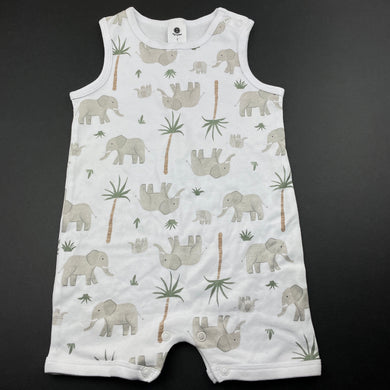 unisex Dymples, cotton romper, elephants, EUC, size 1,  