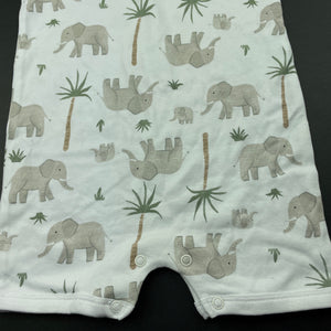 unisex Dymples, cotton romper, elephants, EUC, size 1,  