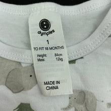 Load image into Gallery viewer, unisex Dymples, cotton romper, elephants, EUC, size 1,  