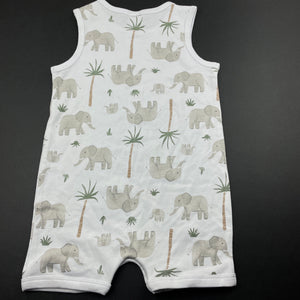unisex Dymples, cotton romper, elephants, EUC, size 1,  