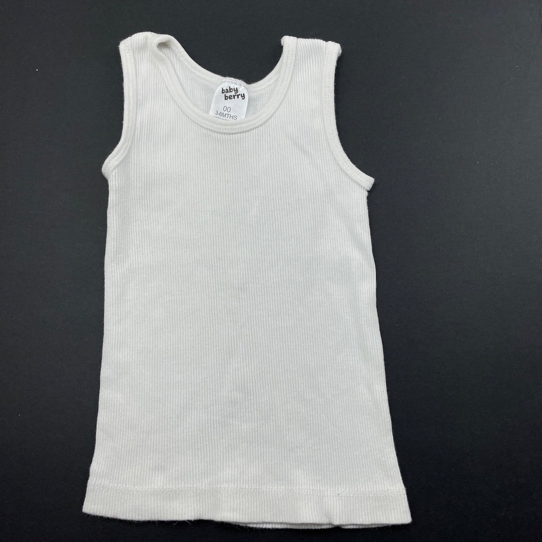 unisex Baby Berry, ribbed cotton singlet top, GUC, size 00,  