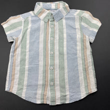 Load image into Gallery viewer, Boys Anko, striped linen / cotton short sleeve shirt, EUC, size 1,  