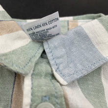 Load image into Gallery viewer, Boys Anko, striped linen / cotton short sleeve shirt, EUC, size 1,  