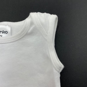 unisex Anko, white cotton bodysuit / romper, EUC, size 0000,  