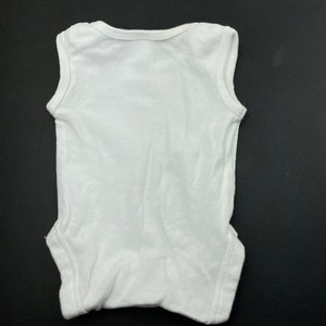 unisex Anko, white cotton bodysuit / romper, EUC, size 0000,  