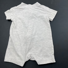 Load image into Gallery viewer, unisex Anko, grey marle zip romper, EUC, size 00000,  