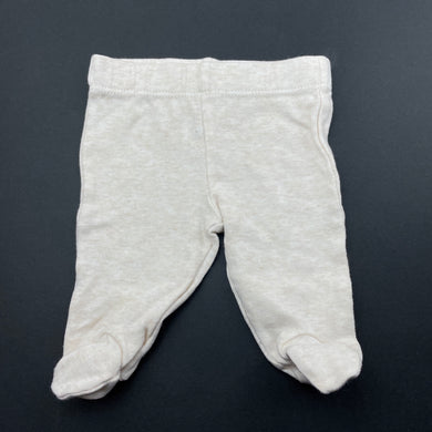 unisex Anko, oatmeal marle cotton footed leggings / bottoms, EUC, size 00000,  