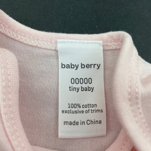 Girls Baby Berry, pink cotton bodysuit / romper, GUC, size 00000,  
