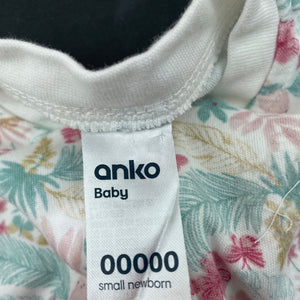 Girls Anko, cotton zip coverall / romper, EUC, size 00000,  