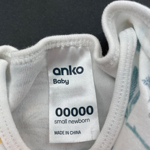 unisex Anko, cotton bodysuit / romper, EUC, size 00000,  
