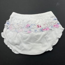 Load image into Gallery viewer, Girls Baby Baby, cotton ruffle nappy cover / bloomers, GUC, size 0000,  