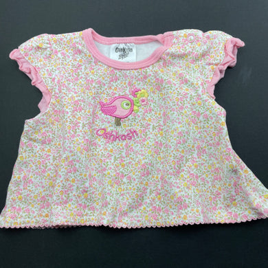 Girls Osh Kosh, embroidered floral cotton top, EUC, size 0000,  