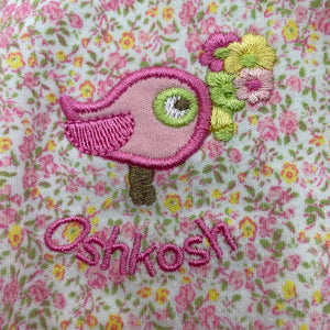Girls Osh Kosh, embroidered floral cotton top, EUC, size 0000,  
