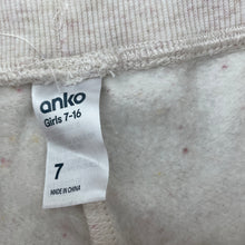 Load image into Gallery viewer, Girls Anko, fleece lined track / sweat pants, elasticated, Inside leg: 49cm, EUC, size 7,  