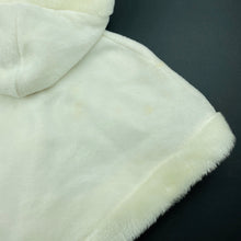 Load image into Gallery viewer, Girls Kids Stuff, cream fleece hooded poncho jacket, marks on back, FUC, size 0-2,  
