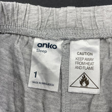 Load image into Gallery viewer, unisex Anko, grey marle pyjama shorts, elasticated, GUC, size 1,  