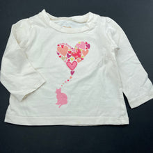 Load image into Gallery viewer, Girls Osh Kosh, cream cotton long sleeve top, FUC, size 6 months,  
